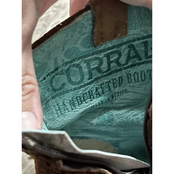 CORRAL Eudora Chocolate-Tan Lamb Abstract Short Top Boot Size 6.5 - Picture 14 of 14